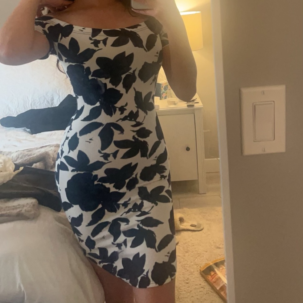 Off the shoulder floral print dress